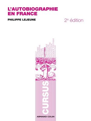 cover image of L'autobiographie en France